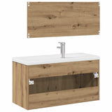 3 Piece Bathroom Furniture Set Artisan Oak Engineered Wood 3328912