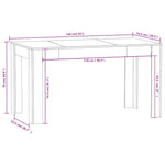 Dining Table White 140x74.5x76 cm Engineered Wood 804202