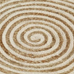 ZNTS Handmade Rug Jute with Spiral Design White 150 cm 133718