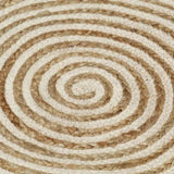 ZNTS Handmade Rug Jute with Spiral Design White 150 cm 133718