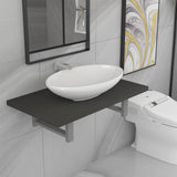 Two Piece Bathroom Furniture Set Ceramic Grey 279331