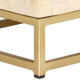 ZNTS Bedside Cabinet Gold 40x30x50 cm Solid Mango Wood 286504