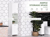 Bathroom Floor Storage Cabinet Slim Tallboy w/ Door Cupboard & Shelves For Living Room, Bedroom, T3398P344328