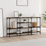 Console Table Smoked Oak 160x29x80 cm Engineered Wood 839065