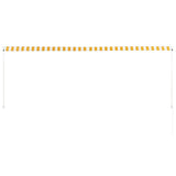 Retractable Awning 350x150 cm Yellow and White 143756