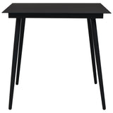Garden Dining Table Black 80x80x74 cm Steel and Glass 312157