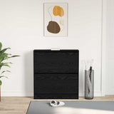 Shoe Cabinet Black Oak 80 x 21 x 87.5 cm Engineered Wood 862216