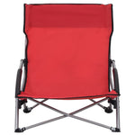 Folding Beach Chairs 2 pcs Red Fabric 312490
