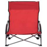 Folding Beach Chairs 2 pcs Red Fabric 312490