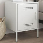 ZNTS Bedside Cabinet White 36x39x50.5 cm Steel 842920