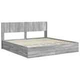 Bed Frame with Storage and Headboard Grey Sonoma 180 x 200 cm 3414286