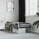 Metal Bed Frame without Mattress with Footboard White 90x200cm 352379