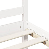 Bed Frame without Mattress White 200x200 cm Solid Wood 3193942