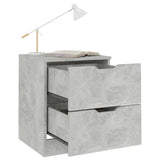 326732 Bedside Cabinets 2 pcs Concrete Grey 40x40x50 cm Engineered Wood