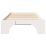 Bed Frame White 75 x 190 cm Solid Pine Wood 872972