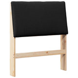 Upholstered Headboard Black 75 cm Solid Pine Wood 879316