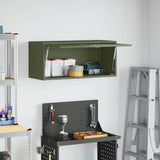 Wall Cabinet for Garage with Gas-lift Door Olive green 883279