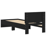 Bed Frame without Mattress with Headboard Black 90x190 cm Single 838653