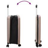 Suitcase Folding Rose gold 43 x 27 x 66 cm ABS Plastic 42006239