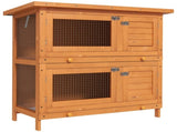 Rabbit Hutch Outdoor Guinea Pig Hutch Wooden Duck House Pet Cage with Opening Roof, 90 x 45 x 90cm T3398P350019