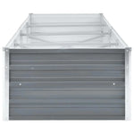 Garden Raised Bed Galvanised Steel 320x80x45 cm Grey 44846