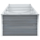 Garden Raised Bed Galvanised Steel 320x80x45 cm Grey 44846