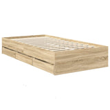 Bed Frame with Drawer Sonoma Oak 90 x 190 cm Engineer Wood 3409874