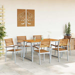Garden Dining Set 7 pcs Grey and brown Solid acacia wood 3284344