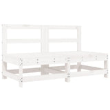 6 Piece Garden Lounge Set White Solid Wood Pine 3186460