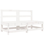 6 Piece Garden Lounge Set White Solid Wood Pine 3186460