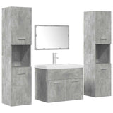 5 Piece Bathroom Furniture Set Concrete Grey Engineered Wood 3324905