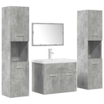 ZNTS 5 Piece Bathroom Furniture Set Concrete Grey Engineered Wood 3324905