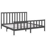 Bed Frame without Mattress Grey 200x200 cm Solid Wood Pine 3106725