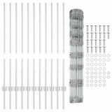 Wild Fence with Posts 25 x 1 m Hot-Dip Galvanised Steel 3337118