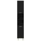 Bathroom Furniture Set with Door 3 pcs Black 30 x 30 x 179.5 cm 3333049