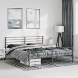 Metal Bed Frame without Mattress with Footboard Black 193x203cm 352343