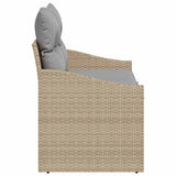 Garden Sofa with Cushion Beige 123 x 62 x 69cm Poly Rattan 42006785