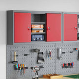 Tool Cabinet with Shelf with Lock Red and Grey 100 x 20 x 55 cm 4103474