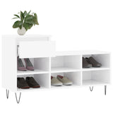 Shoe Cabinet High Gloss White 102x36x60 cm Engineered Wood 831366