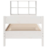 Bookcase Bed without Mattress White 90x190 cm Small Single Solid Wood Pine 3323009