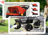 Oxford Cloth Folding 3-Wheel Pet Stroller Dog Trolley Red/Black T3398P349568