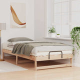 Bed Frame Brown 100 x 210 cm Solid Pine Wood 873163