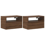 ZNTS Wall-mounted Bedside Cabinets 2 pcs Brown Oak 45x26x28.5 cm 858609