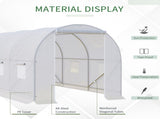 3.5 x 2 x 2 m Polytunnel Greenhouse, Walk-in Green House for Garden with Mesh Windows, Galvanised T3398P310902