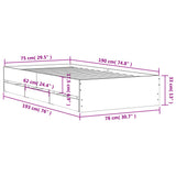 Bed Frame with Drawers without Mattress Concrete Grey 75x190 cm Small Single 3207332