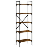 Bookcase 5-Tier Smoked Oak 56x31.5x174 cm Engineered Wood 833345