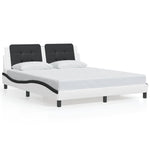 Bed Frame with LED without Mattress "Zadar" White and Black 160x200 cm 3214123