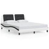 Bed Frame with LED without Mattress "Zadar" White and Black 160x200 cm 3214123