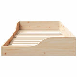Bed Frame Brown 100 x 200 cm Solid Pine Wood 873385