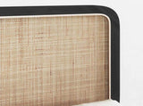 Headboard with Headboard Black 100 x 55 x 3 cm Rattan 42011568
